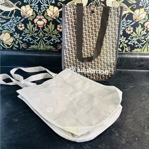 lululemon athletica Geometric Brown and Cream Tote Set
